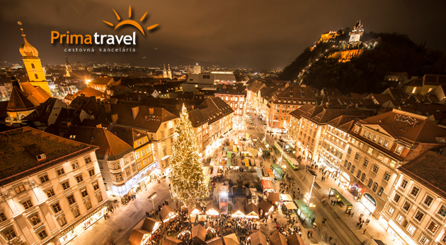 Jednodňový zájazd do vianočného Grazu za 25,90 € pre 1 osobu - autobusová doprava, služby sprievodcu, návšteva adventných trhov, poistenie insolventnosti CK