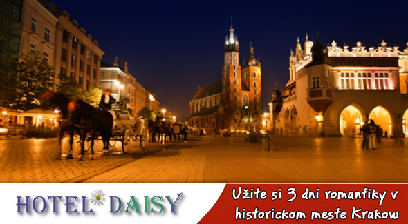 3 dni v *** hoteli v Krakowe. Oddych s dávkou romantiky v historickom kráľovskom meste.