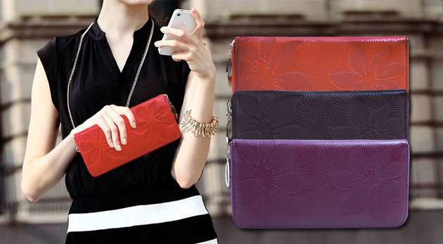 Peňaženka pre dámy s elegantným kvetinovým vzorom v šiestich farbách