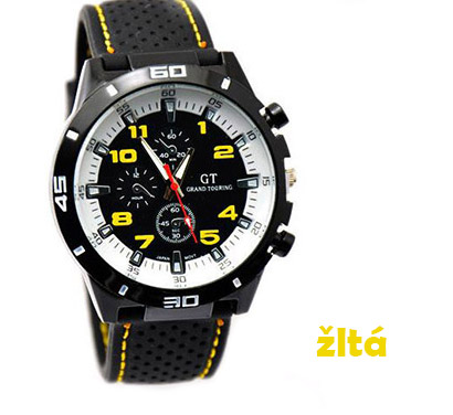 Pánske hodinky značky GT Grand Touring, farba žltá