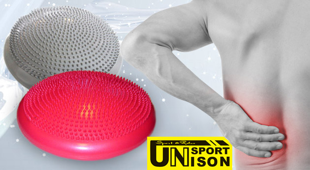 Masážno-balančný disk s ihlou na nafukovanie - pomôcka pre zdravú chrbticu