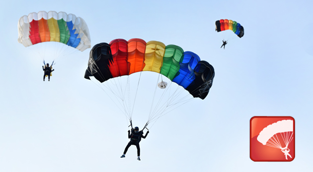 Základný parašutistický výcvik a samostatný zoskok padákom z výšky 1200 m z letiska Malé Bielice