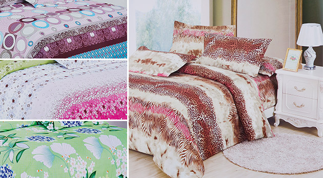 7-dielna súprava posteľného prádla, vzor č. 2: zeleno-ružovo-biela za 25,99€ vrátane poštovného a balného v rámci SR