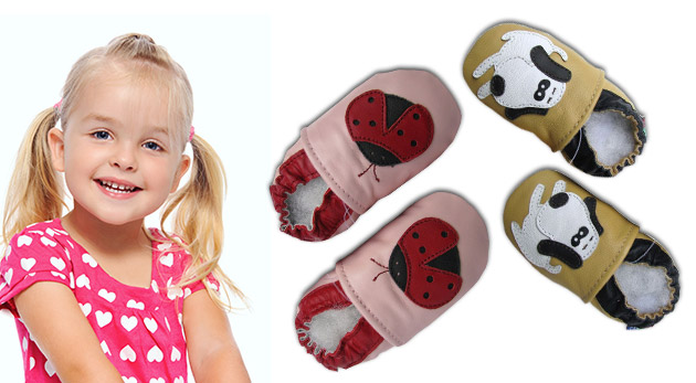 Detské kožené papučky - veľkosť 6-12 mesiacov alebo 12 - 18 mesiacov za 16,99 €