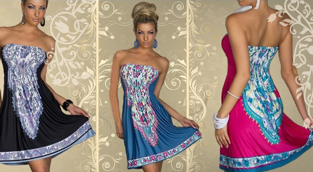 Krásne a ľahučké dámske šaty s originálnym vzorom - na výber v troch farbách