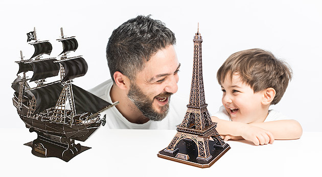 Puzzle stále v kurze - 3D model Eiffelovej veže či lode Čierna perla