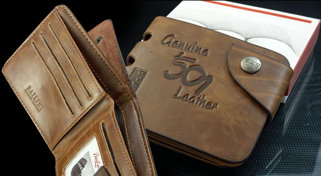 Pánska kožená peňaženka - farba hnedá za 8,99 €