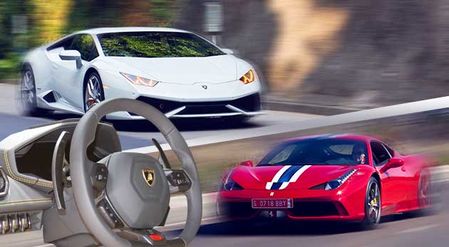 Kombinácia oboch vozidiel - 2x32 km/30 min. jazda ako vodič na Ferrari F458 a Lamborghini Huracán LP 610-4 za 99€