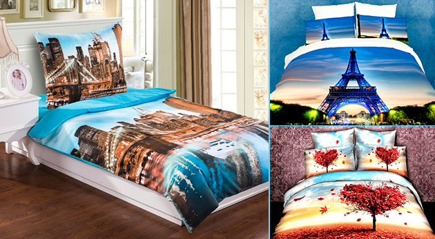Štýlové 3D posteľné obliečky na jednolôžko - na výber z 12 vzorov