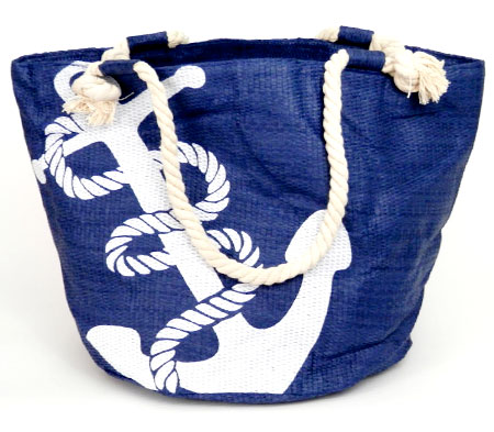 Dámska plážová taška s kotvou - modrá
