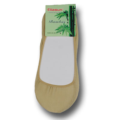 Dámske bambusové ponožky do balerínok - 5 párov - telová farba