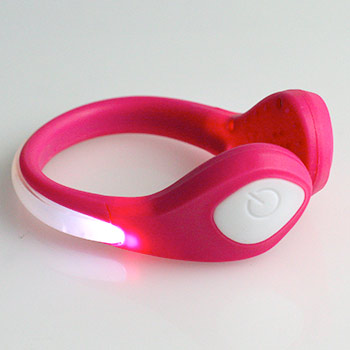 LED bezpečnostné svetlo na topánky: ružový klip + biele svetlo