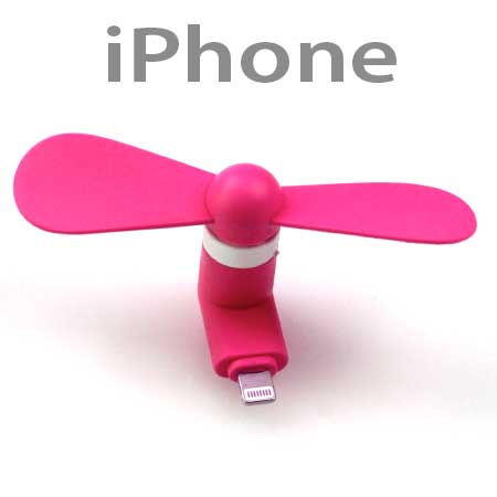 Ventilátor na mobil s koncovkou pre Iphone 5 a novší - ružová farba