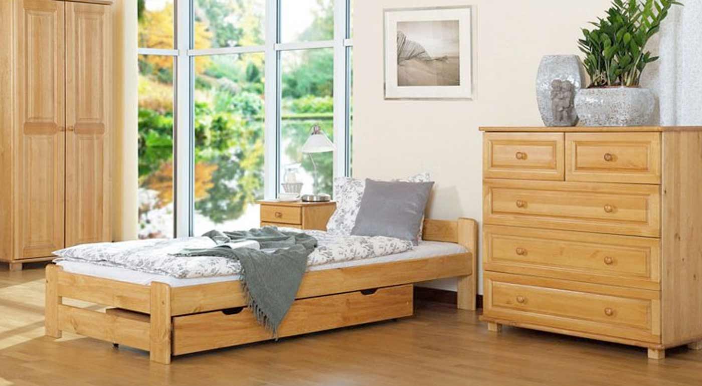 Kvalitné postele z borovicového masívu v rôznych rozmeroch - vrátane matracu a roštu!
