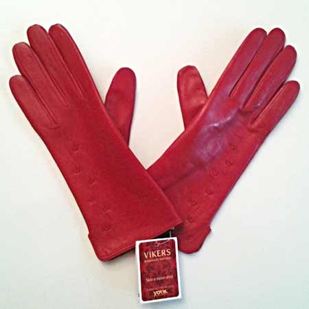 Dámske kožené rukavice - farba červená