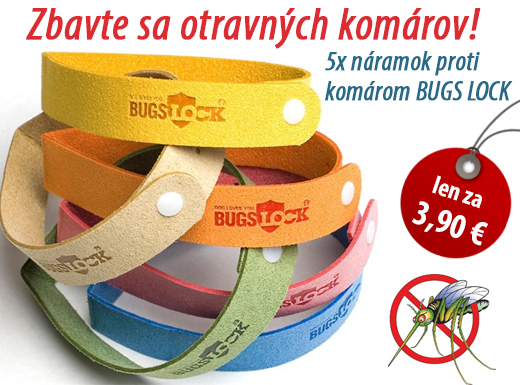 Dajte stop KOMÁROM! 5x náramok proti komárom BUGS LOCK len za 3,90 € vrátane poštovného! 